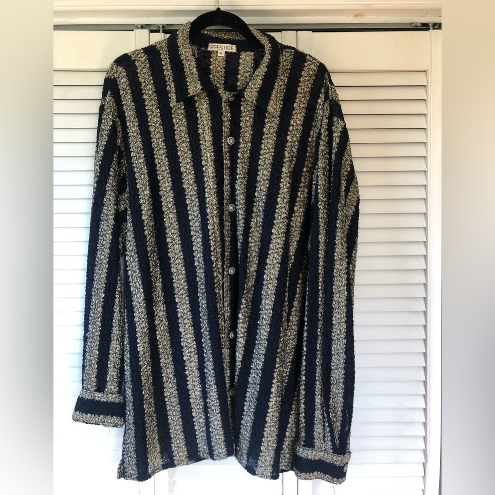 Medium Weight Crinkly Button Down Blouse - image 1